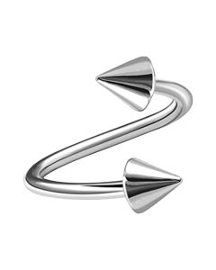 16G Stainless Steel Twist Circular Barbell with Cones - Internally Threaded Jewlery