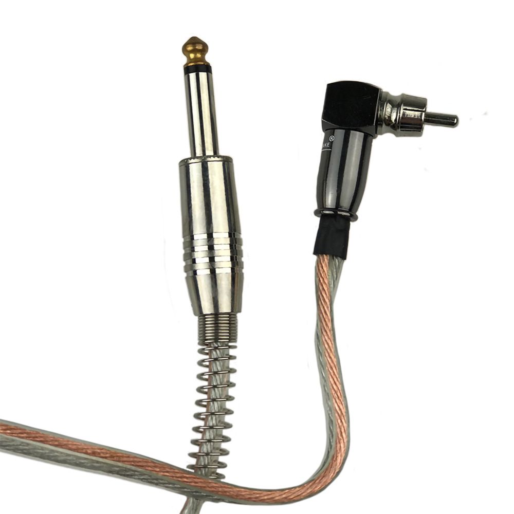 Silicone Gold/Clear RCA Cord - Right Angle