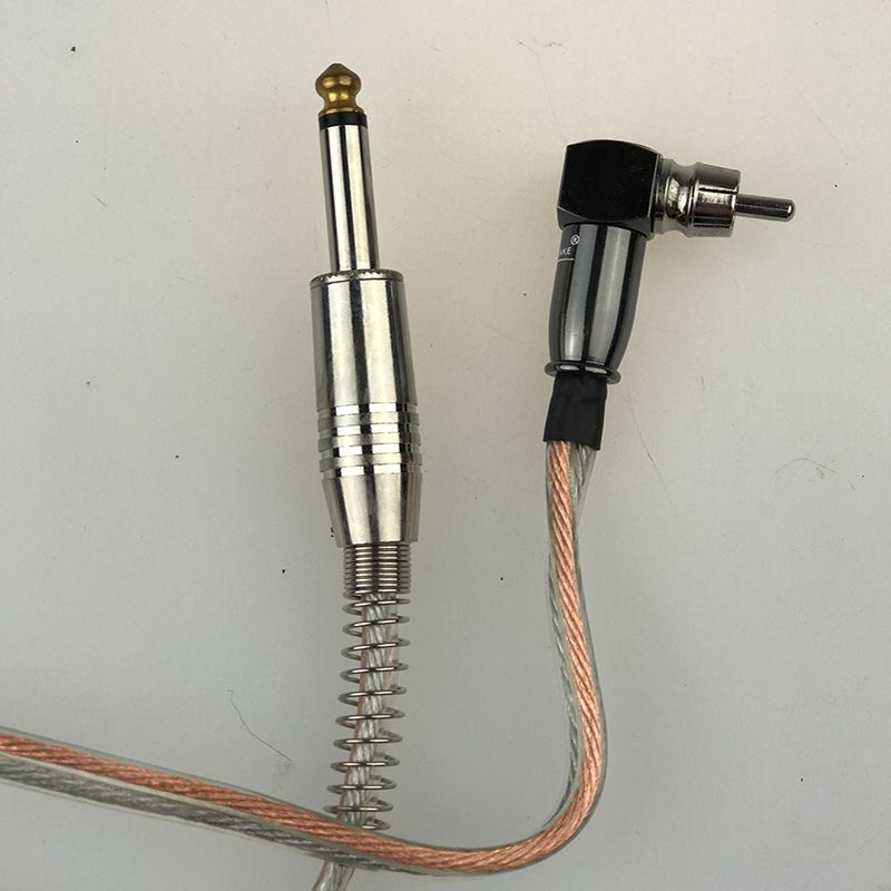 Silicone Gold/Clear RCA Cord - Right Angle