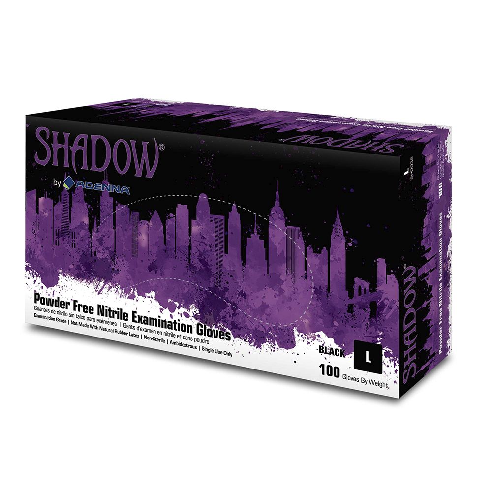 Adenna's Shadow Black Nitrile Powder Free Exam Gloves