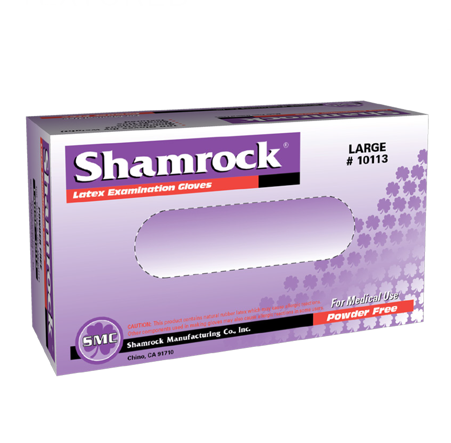 Shamrock 10000 Series Ivory Latex Powder Free Exam Gloves